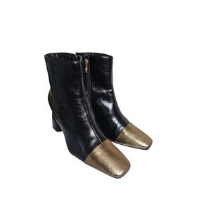 Women's Ninety Union Italy Heeled Booties Black/Bronze Size 11